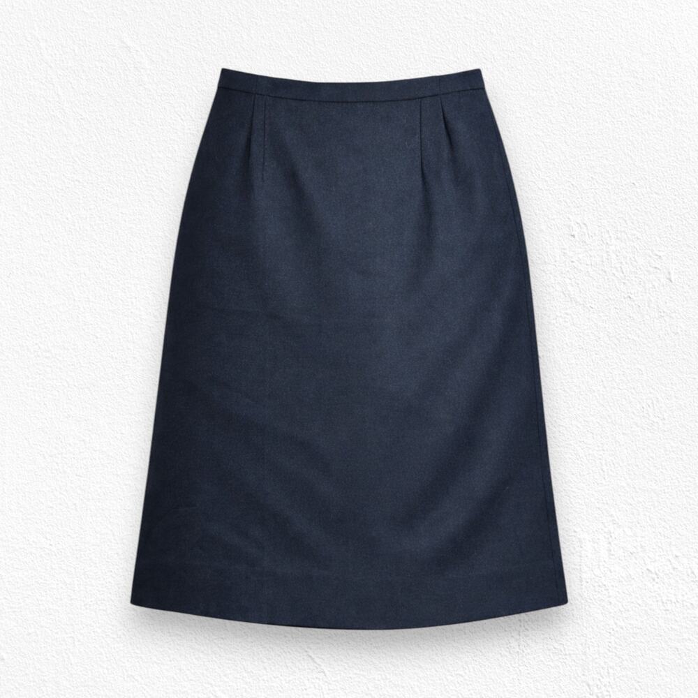 90s Vintage Pendleton Black Wool Mid Rise Classic Midi Straight Skirt Size 16